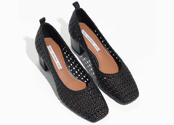 and other stories black woven square toe heels - Обувь с квадратным носком приходит на смену старым трендам